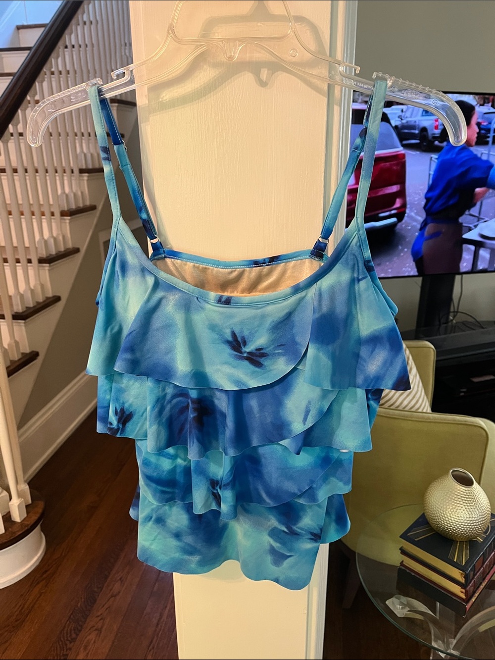 Miraclesuit Blue Watercolor Ruffle Camisole